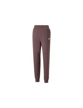 Pantalones puma ess+ embroidery high-w mujer brown