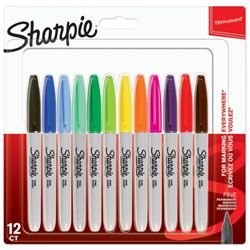 Sharpie Permanent Marker Fine Assorted (12 Pack)