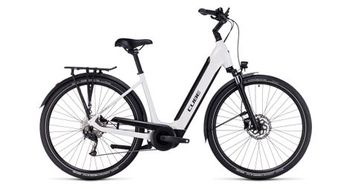 Cube supreme sport hybrid one 500 bicicleta electrica urbana de facil acceso shimano alivio altus 9s 500 wh 26   blanca 2024