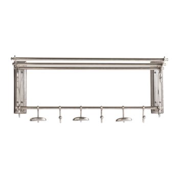 Perchero pared 6 ganchos metal plata envejecida l66 cm