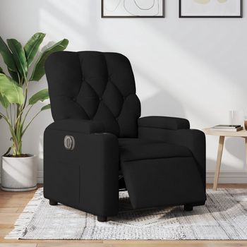 vidaXL Sillón reclinable eléctrico de tela negro