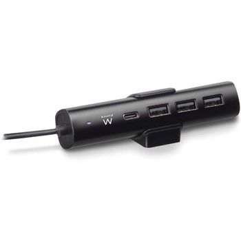 Ewent Cargador USB de 36 W con 1 Puerto USB-C y 3 Puertos USB-A con Smart IC