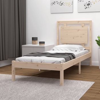 vidaXL Estructura de cama madera maciza de pino 90x200 cm