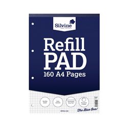 Silvine Ruled 5mm Square Headbound Refill Pad 160 Pages A4 (6 Pack)